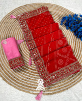 Traditional Lahariya print Georgette saree for women,s || Festive georgette saree for women's ||